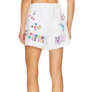 Women's White Graphic Shorts
